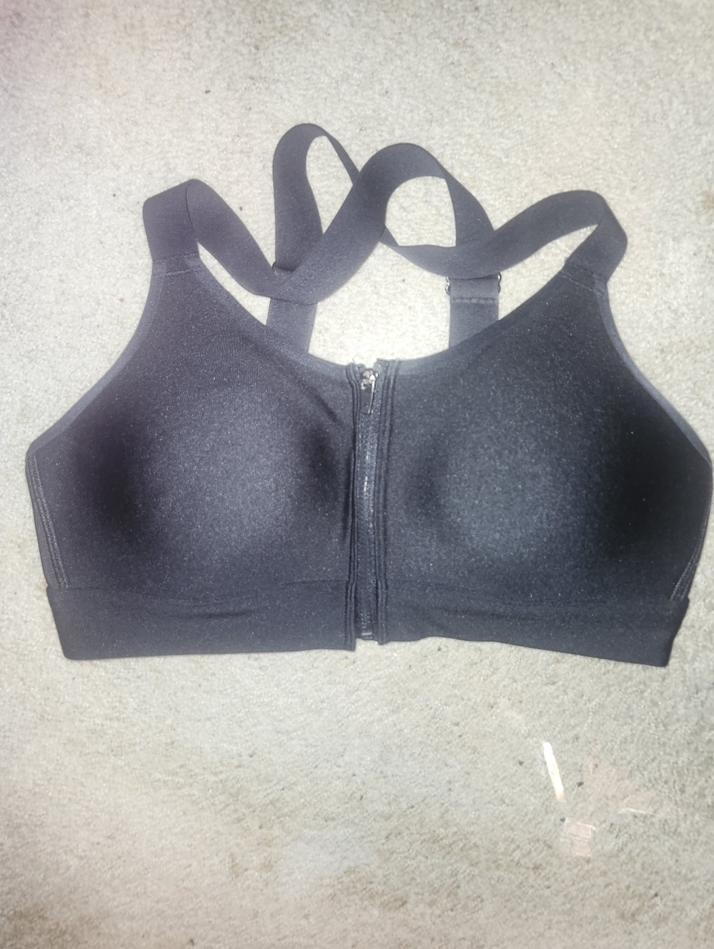 Under Armour Front-Zip Black High-Impact Sports Bra